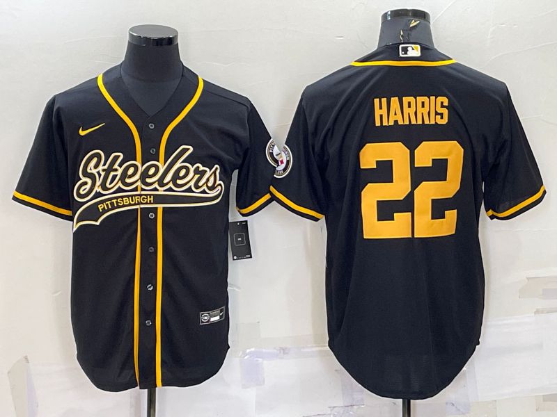 Men Pittsburgh Steelers #22 Harris Black 2022 Nike Co branded NFL Jersey->minnesota vikings->NFL Jersey